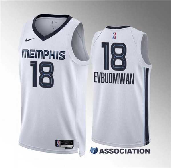 Mens Memphis Grizzlies #18 Tosan Evbuomwan White Association Edition Stitched Jersey Dzhi->memphis grizzlies->NBA Jersey